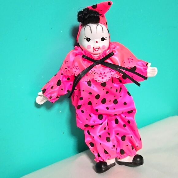 Vintage 70's Porcelain Creepy Killer Clown Perriot Retro Doll Lot - Picture 3 of 11